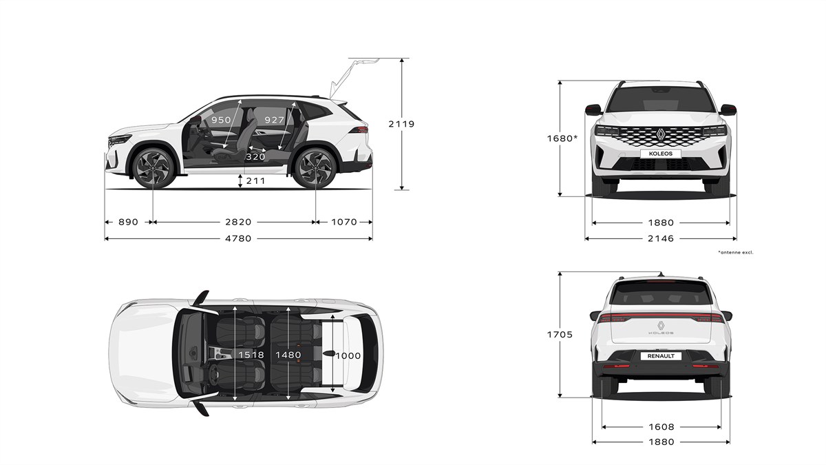dimensions - Renault Koleos